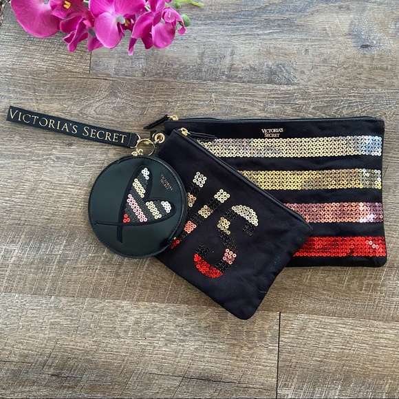 Victorias Secret Bling Sequin Clutch Set Trio Victorias Secret Bling Sequin Clutch Set Trio